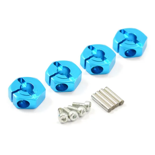 Fastrax : Hexagone 12mm ALuminium TT02 Bleu (1/10)