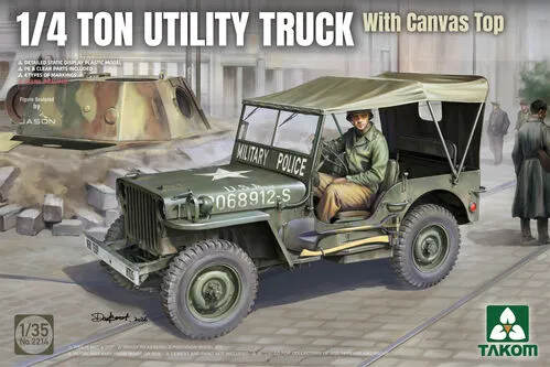Takom : Jeep Willys 1/4 Ton avec Canvas (1/35)
