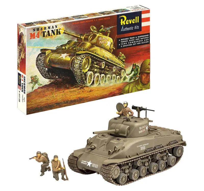 Revell : Sherman M-4 Tank - 3 figurines