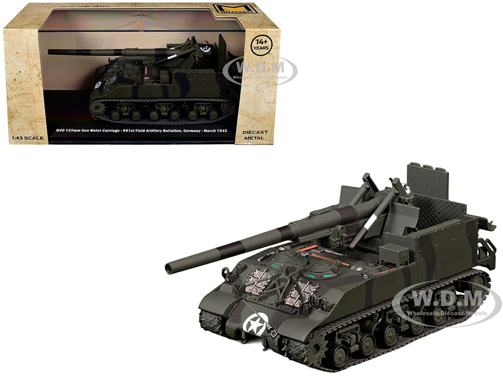 Motor City : M40 155mm Gun Motor Carriage "991st Field Artillery Battalion, Germany" (1945) United States Army 1/43