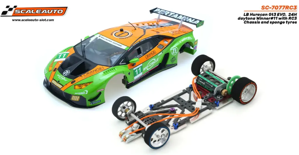 Scaleauto : Lamborghini Huracan GT3 Evo n°11 24H Daytona Winner Team Grasser RC3 (1/24)