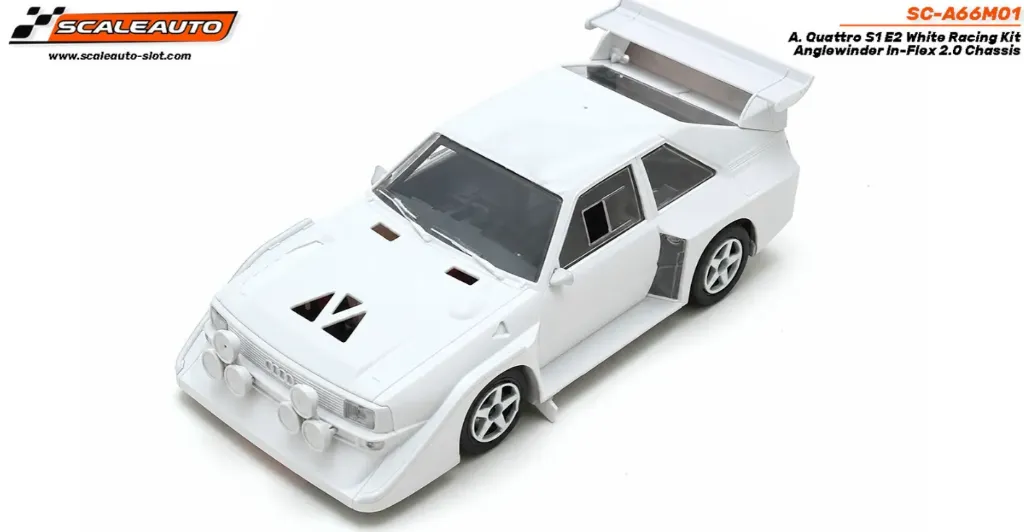 Scaleauto : Audi Quattro S1 E2 White Racing Kit - Anglewinder In-Flex 2.0 Chassis (1/32)