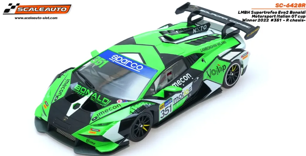 Scaleauto : Lamborghini Supertrofeo Evo2 Bonaldi Motorsport Italian GT cup Winner 2022 #351 - R chasis- (1/32)