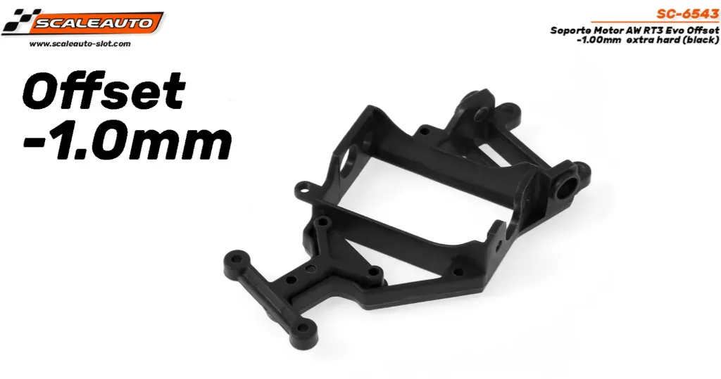 Scaleauto : Berceau Moteur RT3 EVO offset -1mm pour roulements (1/32)