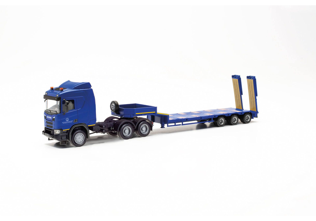 HERPA - Camion avec remorque surbaissée 5 essieux SPIESS – SCANIA CR 20