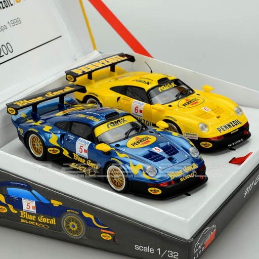 [RVS RS0105] Revoslot : coffret 2 porsche 911gt1 team blue Coral-slick 50 