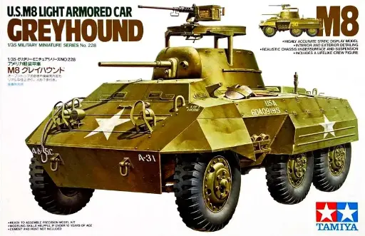 [TYA 35228] Tamiya : U.S. M8 Light Armored Car Greyhound │ Military Miniature Series No228