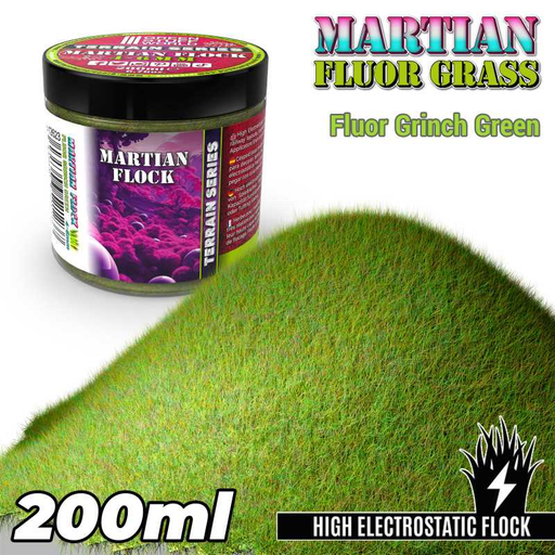 [GSW 12623] Green Stuff : Flocage Fluor Grinch Green (200ml) │ 4-6mm Martian Flock - Terrain Series