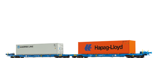 [BRA 48109] Brawa : Wagon porte-conteneurs Sffggmrrss36 MAERSK / Hapag-Lloyd, AAE, Ep VI