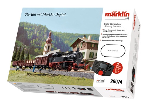 [MKN 29074] Marklin :Boite de départ Digital Locomotive Vapeur BR074 avec 3 wagons