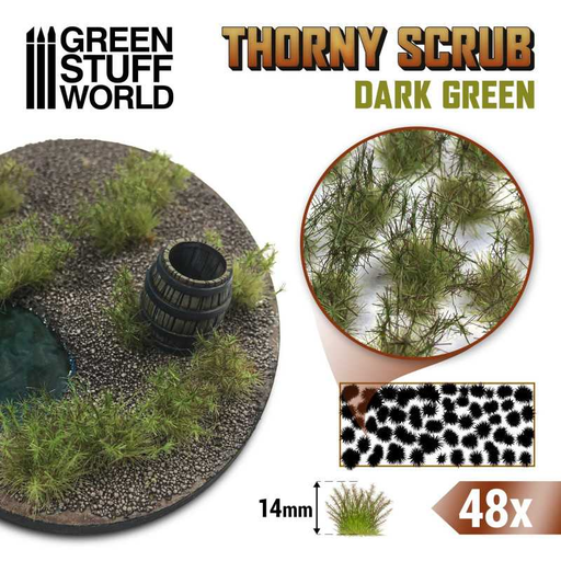 [GSW 11500] Green Stuff : Thorny Scrub 14mm - Dark Green