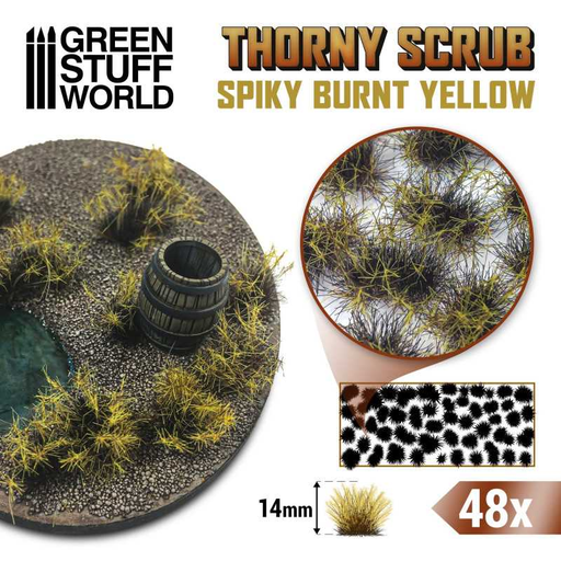 [GSW 11503] Green Stuff : Thorny Scrub - Spiky Burnt Yellow │ 14mm [48pcs]
