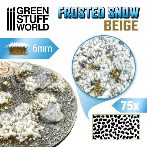 [GSW 11789] Green Stuff : Frosted Snow 6mm - BEIGE (75pcs)