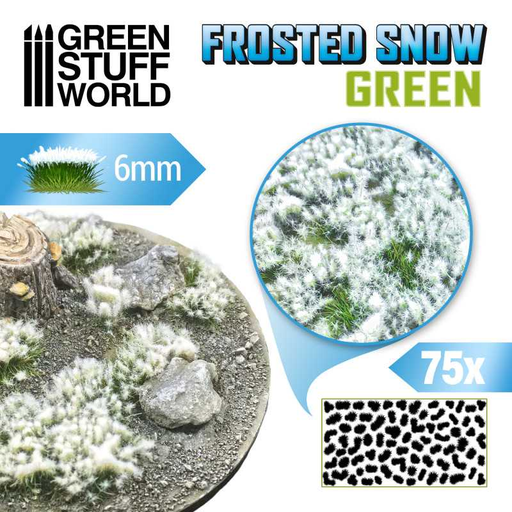 [GSW 10726] Green Stuff : Frosted Snow 6mm - Green (75pcs)