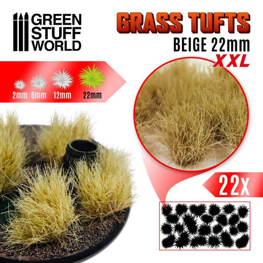 [GSW 11450] Green Stuff : Grass Tufts XXL 22mm - BEIGE (22pcs)