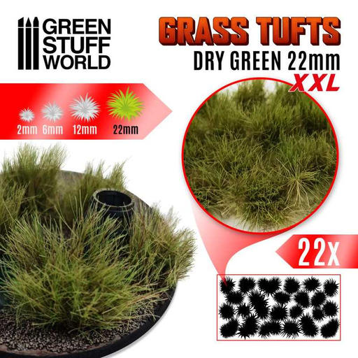 [GSW 11449] Green Stuff : Grass Tufts XXL 22mm - Dry Green (22pcs)