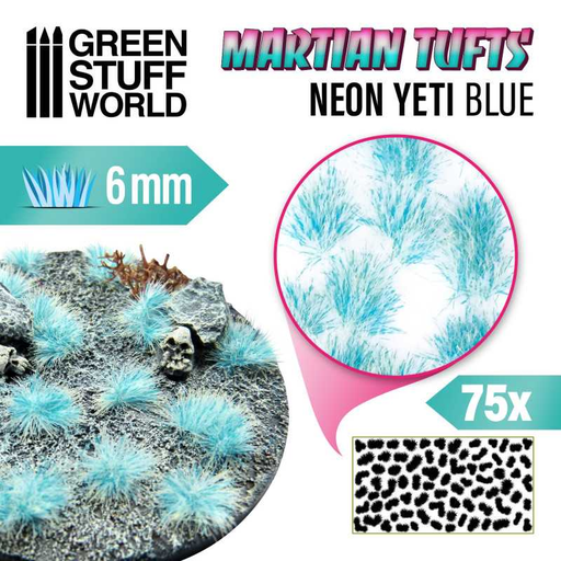 [GSW 10684] Green Stuff : Martian Tufts 6mm - Neon Yeti Blue (75pcs)