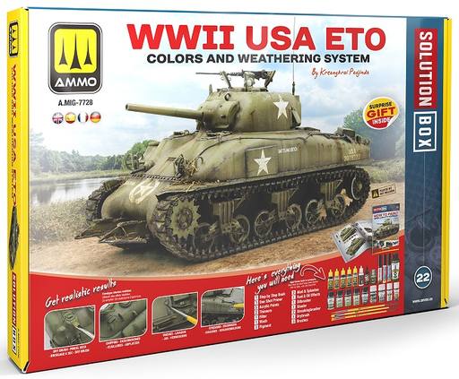 [MIG 7728] Ammo Mig : Set Pour WWII USA ETO Colors and Weathering System