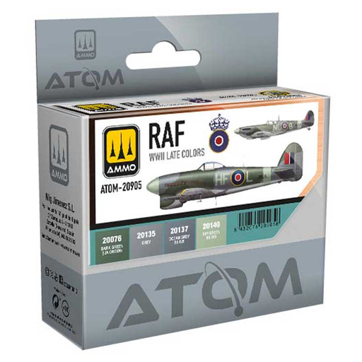 [MIG ATOM-20905] Ammo Mig : Set de Peintures RAF WWII Late Colors  │ Atom Acrylique Paint