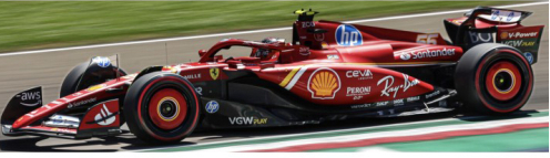 [BUR 18-36843SAINZ] Burago : Ferrari SF-24 │ No.16 Scuderia Ferrari Grand Prix D'imola - Carlos Sainz 