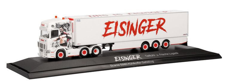 Miniature SCANIA CS 20 HD 4x2 avec remorque bétaillère 3 Essieux