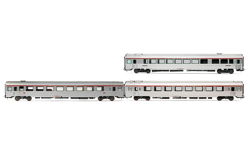 [JOU HJ4197] Jouef : voitures Mistral 69 "EC Etoile du Nord" set 2/2, Vru, A3rtu and A8u avec cartouche Corail SNCF