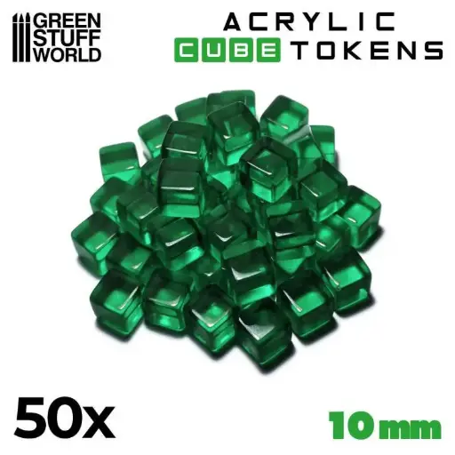 [GSW 1564] Green Acrylic Cube tokens