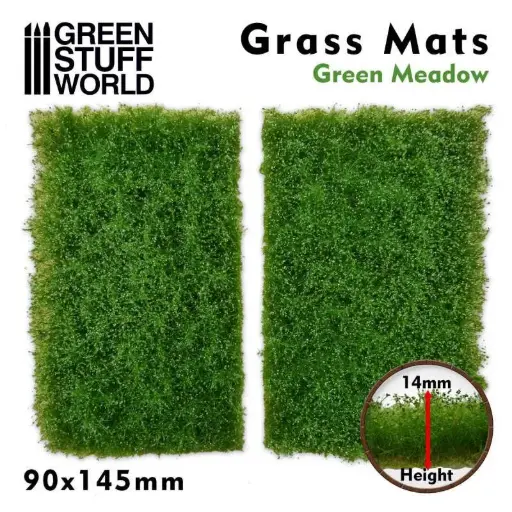 [GSW 10337] Green Stuff : Grass Mat Cutouts - Green Meadow