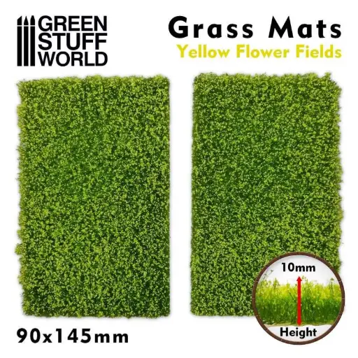[GSW 10341] Green Stuff : Grass Mat Cutouts - Yellow Flower Field