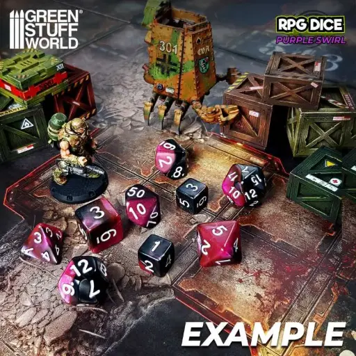 [GSW 2657] Green Stuff : 36x D6 12mm Dés de Jeu - Marbre Violet 