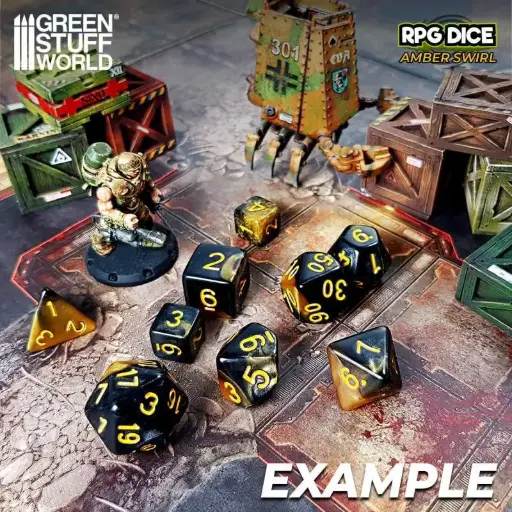 [GSW 2660] 36x D6 12mm Dice - Amber Swirl