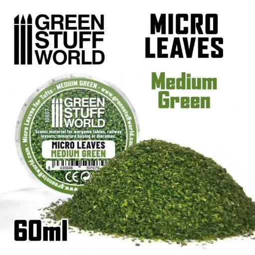 [GSW 10607] Green Stuff : MICRO FEUILLES - Mélange vert moyen