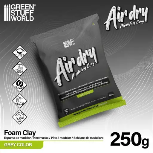 [GSW 5395] Green Stuff : Air Dry Foam Clay (250gr) - Gris 
