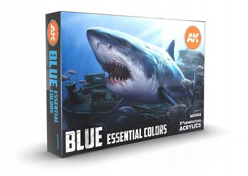 [AK 11618] Ak : Blue Essential Colors (6pcs) │ 3rd Generation Acrylics