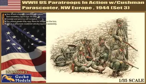 [GEC 35GM0043] Gecko Models : WII US Paratroopers in Action w/Cushman scooter