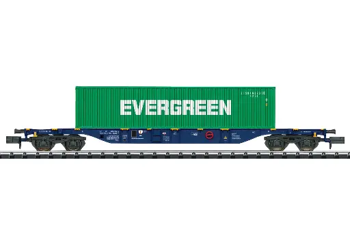 [MII 18560] Minitrix : Wagon Porte conteneur Evergreen RailReLease BV (RRL) type Sgns - CFL