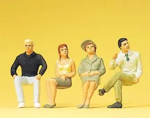 [PRE 63074] Preiser : Personnes Assises (4pcs)