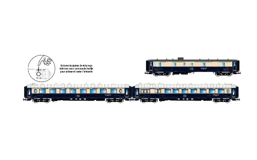 [JOU HJ4198] Jouef : Coffret de 3 voitures « Etoile du Nord » Set 1/2 │ Époque II - CIWL 