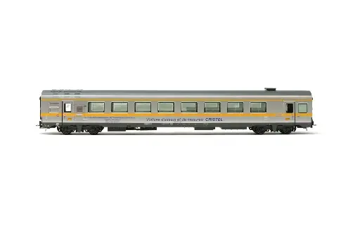[JOU HJ4195] Jouef : Voiture d'essais et de mesures « CRISTEL » en livrée argent/jaune │ SNCF - Époque VI 