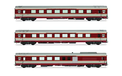 [JOU HJ4192] JoueF : Coffret de 3 voitures Grand Confort TEE « Le Kléber » en livrée « Grand Confort » grise │ Époque IV - SNCF 