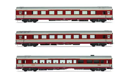[JOU HJ4191] Jouef : coffret de 3 voitures Grand Confort TEE « Le Kléber » en livrée « Grand Confort » grise │ SNCF - Époque 