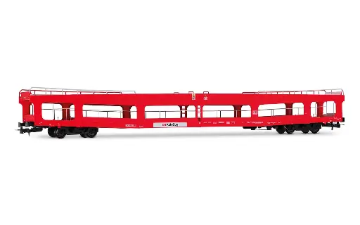 [RIA HR4382] Rivarossi : Transporteur de voitures DDm 916, livrée rouge-grise "Autozug" │ Époque V  - DB