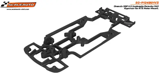 [SCT SC-9124B01V3] Scaleauto : Chassis 3DP Porsche 963 Hypercar V.3 pour support RT3
