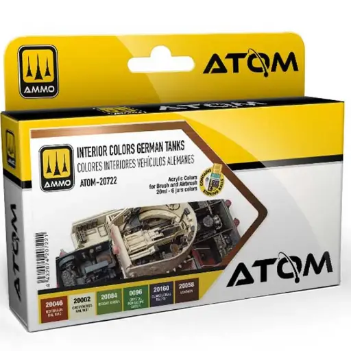 [MIG ATOM-20722] Ammo MIG : Set acrylique Interior Colors German Tank Pack 6 Pots
