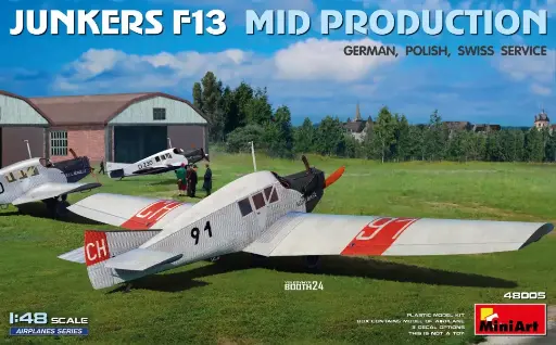 [MNT 48005] MiniArt : Junkers F13. Mid Prod. German, Polish, Swiss Service 