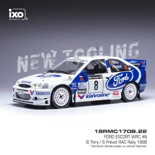 [IXM 18RMC170B] Ixo Models : Ford Escort WRC │ No.8 RAC Rally 1998 B. Thiry - S. Prevot