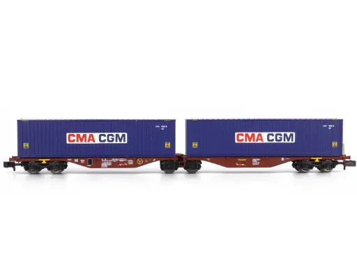 [REE NW-289] REE : Wagon Sggrs 80 Touax 2 conteneurs CGA-CGM