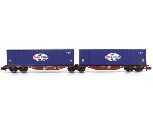 [REE NW-288] REE : Wagon Sggrs 80 Touax 2 conteneurs CGA-CGM 