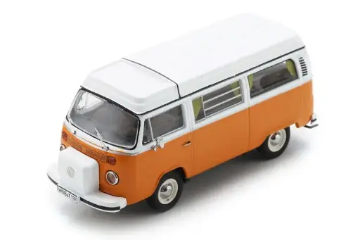 [SCU 450720700] Schuco : Volkswagen T2B Camping Orange et Blanc