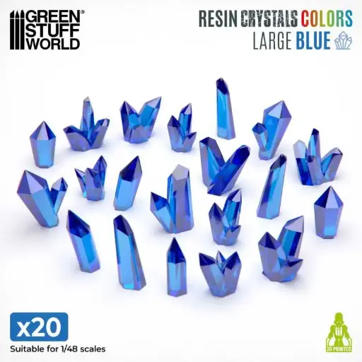 [GSW 13461] Green Stuff : Cristaux de Résine Bleu - Grands (20pcs)